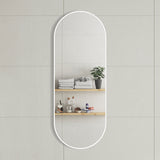 Pill Oval 450mm x 1200mm Framed Mirror, Matte White Frame