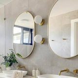 Pill Oval 500mm x 1000mm Framed Mirror, Brushed Brass (Gold) Frame