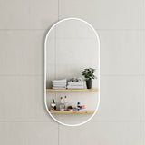 Pill Oval 500mm x 1000mm Framed Mirror, Matte White Frame