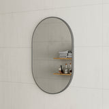 Pill Oval 600mm x 900mm Framed Mirror, Brushed Gunmetal Frame