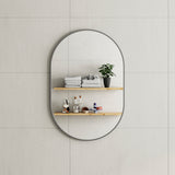 Pill Oval 600mm x 900mm Framed Mirror, Brushed Gunmetal Frame