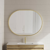 Pill Oval 1200mm x 900mm Framed Mirror, Brushed Brass (Gold) Frame