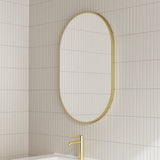 Pill Oval Mirror with Brushed Brass (Gold) Frame | 6 sizes available, from 500mm to 1500mm |