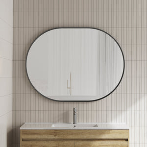 Pill Oval 1200mm x 900mm Framed Mirror with Matte Black Frame *Clearance Stock*