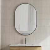 Pill Oval 700mm x 1000mm Framed Mirror with Matte Black Frame