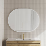 Pill Oval 1200mm x 900mm Framed Mirror with Matte White Frame