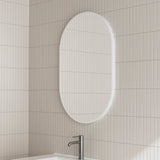 Pill Oval Mirror with Matte White Frame | 5 sizes available, from 500mm to 1500mm |
