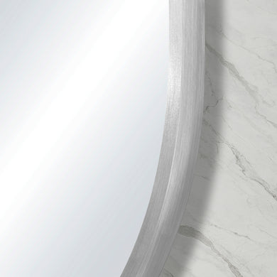 *Clearance* Pill Oval 450mm x 900mm Framed Mirror, Brushed Nickel Frame