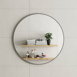 Circa Round 800mm Framed Mirror, Brushed Gunmetal Frame