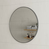 Circa Round 800mm Framed Mirror, Brushed Gunmetal Frame