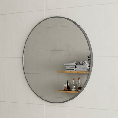 *Clearance* Circa Round 800mm Framed Mirror, Brushed Gunmetal Frame