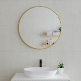 Circa Round 750mm Framed Mirror, Brushed Brass (Gold) Frame