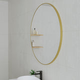 Circa Round 1000mm Framed Mirror, Brushed Brass (Gold) Frame
