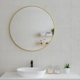 Circa Round 900mm Framed Mirror, Brushed Brass (Gold) Frame