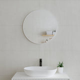 Circa Round 600mm Framed Mirror, Matte White Frame