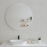 Circa Round 900mm Framed Mirror, Matte White Frame