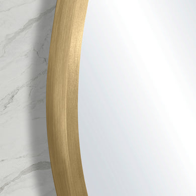 *Clearance* Circa Round 600mm Framed Mirror, Brushed Brass (Gold) Frame