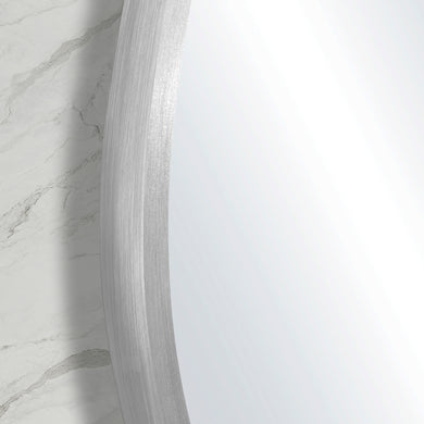*Clearance* Circa Round 1000mm Framed Mirror, Brushed Nickel Frame
