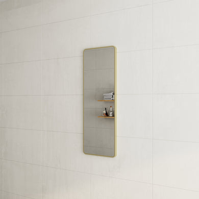 *Clearance* Retti Rectangular 450mm x 1200mm Framed Mirror, Brushed Brass (Gold) Frame