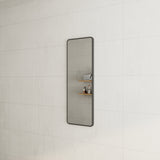 Retti Rectangular 450mm x 1200mm Framed Mirror, Matte Black Frame