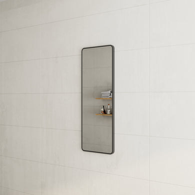 *Clearance* Retti Rectangular 450mm x 1200mm Framed Mirror, Matte Black Frame