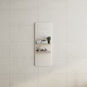 Retti Rectangular 450mm x 1200mm Framed Mirror, Matte White Frame