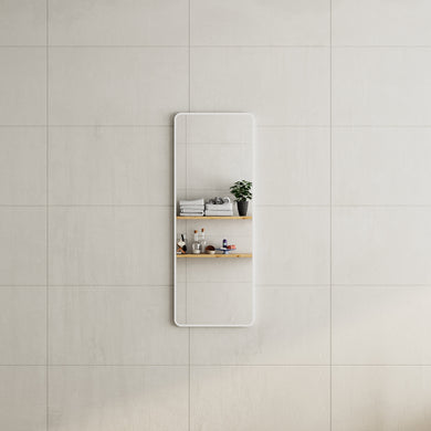 *Clearance* Retti Rectangular 450mm x 1200mm Framed Mirror, Matte White Frame