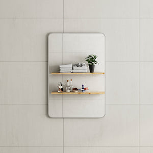 Retti Rectangular 600mm x 900mm Framed Mirror, Brushed Nickel Frame