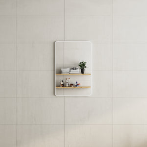 Retti Rectangular 600mm x 900mm Framed Mirror, Matte White Frame