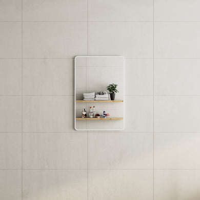 *Clearance* Retti Rectangular 600mm x 900mm Framed Mirror, Matte White Frame