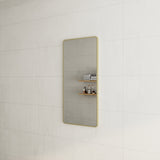 Retti Rectangular 600mm x 1200mm Framed Mirror, Brushed Brass (Gold) Frame