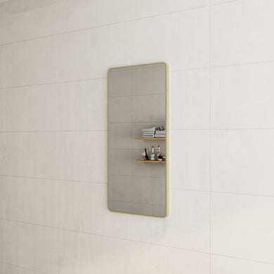 *Clearance* Retti Rectangular 600mm x 1200mm Framed Mirror, Brushed Brass (Gold) Frame