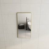 Retti Rectangular 600mm x 1200mm Framed Mirror, Brushed Brass (Gold) Frame