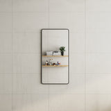 Retti Rectangular Mirror with Matte Black Frame | 8 sizes available, from 450mm to 1500mm