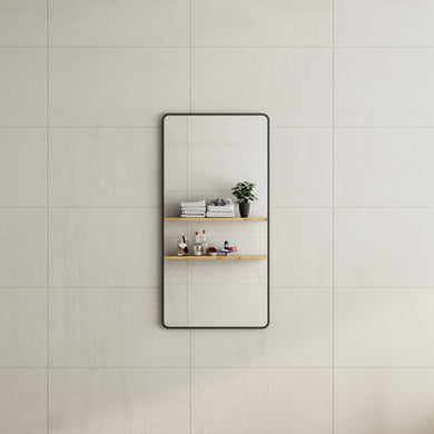 *Clearance* Retti Rectangular 600mm x 1200mm Framed Mirror, Matte Black Frame