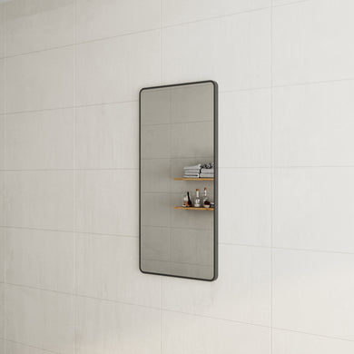 *Clearance* Retti Rectangular 600mm x 1200mm Framed Mirror, Matte Black Frame