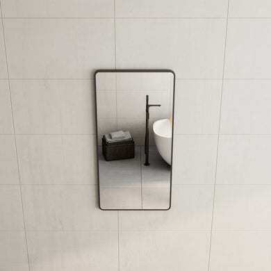 *Clearance* Retti Rectangular 600mm x 1200mm Framed Mirror, Matte Black Frame