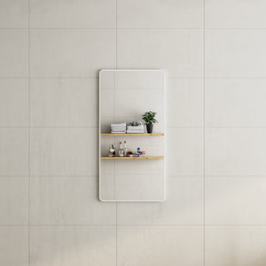 Retti Rectangular 600mm x 1200mm Framed Mirror, Matte White Frame