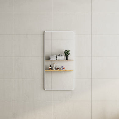 *Clearance* Retti Rectangular 600mm x 1200mm Framed Mirror, Matte White Frame