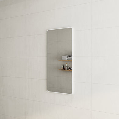 *Clearance* Retti Rectangular 600mm x 1200mm Framed Mirror, Matte White Frame