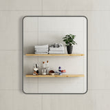 Retti Rectangular 750mm x 900mm Framed Mirror, Brushed Gunmetal Frame