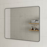 Retti Rectangular 1200mm x 900mm Framed Mirror, Brushed Gunmetal Frame