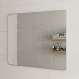 Retti Rectangular 1200mm x 900mm Framed Mirror, Brushed Nickel Frame
