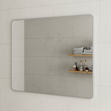*Clearance* Retti Rectangular 1200mm x 900mm Framed Mirror, Brushed Nickel Frame