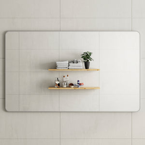 Retti Rectangular 1500mm x 900mm Framed Mirror, Brushed Nickel Frame