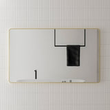 Retti Rectangular 1500mm x 900mm Framed Mirror, Brushed Brass (Gold) Frame