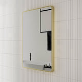 Retti Rectangular 450mm x 750mm Framed Mirror, Brushed Brass (Gold) Frame