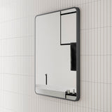 Retti Rectangular 450mm x 750mm Framed Mirror, Matte Black Frame