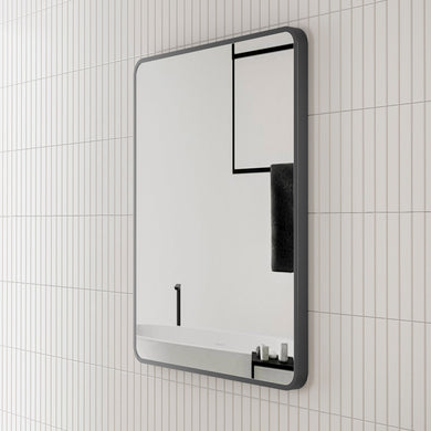*Clearance* Retti Rectangular 450mm x 750mm Framed Mirror, Matte Black Frame