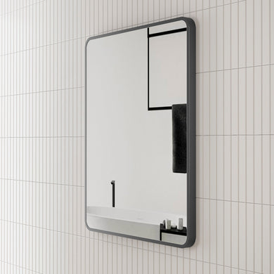 *Clearance* Retti Rectangular 750mm x 900mm Framed Mirror, Matte Black Frame